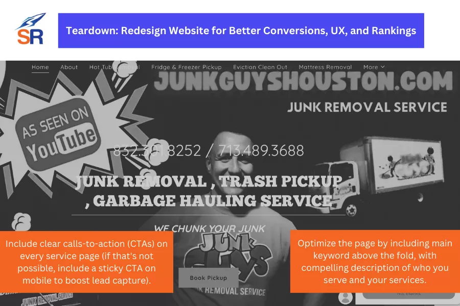 website teardown waste management SEO